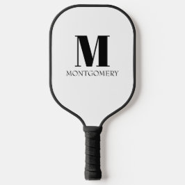 Monogramm Name Fett Schwarz Pickleball Schläger