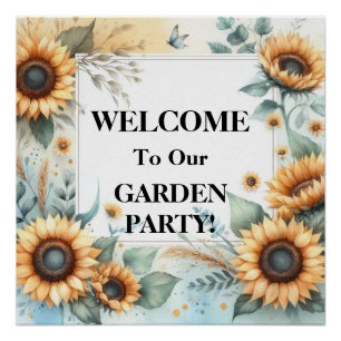 Monogramm-Name floral Sonnenblume Pastell-Wasserfa Poster