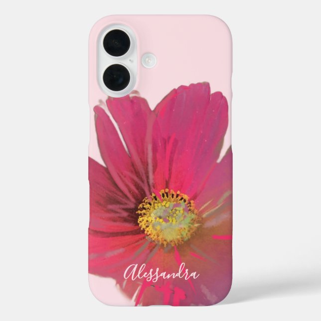 Monogramm Name Floral Wildblume Pastete Case-Mate iPhone Hülle (Rückseite)