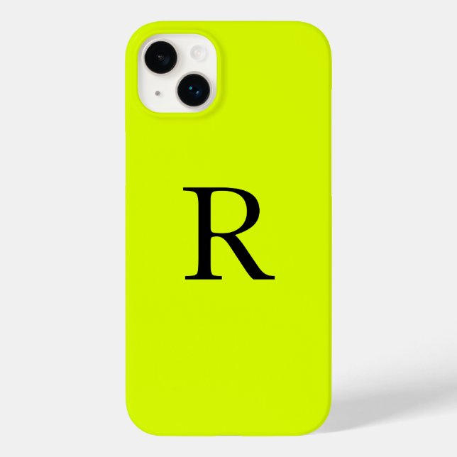 Monogramm Name Fluorescent Chartreuse Gelbe Nebel Case-Mate iPhone Hülle (Rückseite)
