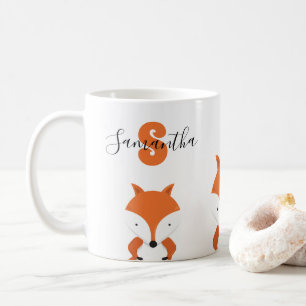 Monogramm Name Fox Kaffeetasse