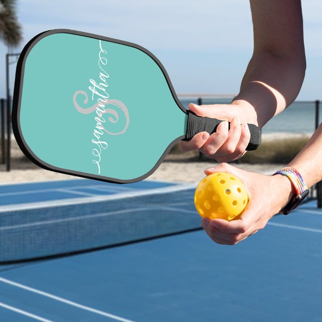 Monogramm-Name handgeschriebene Schrift  Pickleball Schläger (Von Creator hochgeladen)