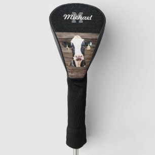 Monogramm Name Holstein Kuh Milchviehwirtschaft Golf Headcover