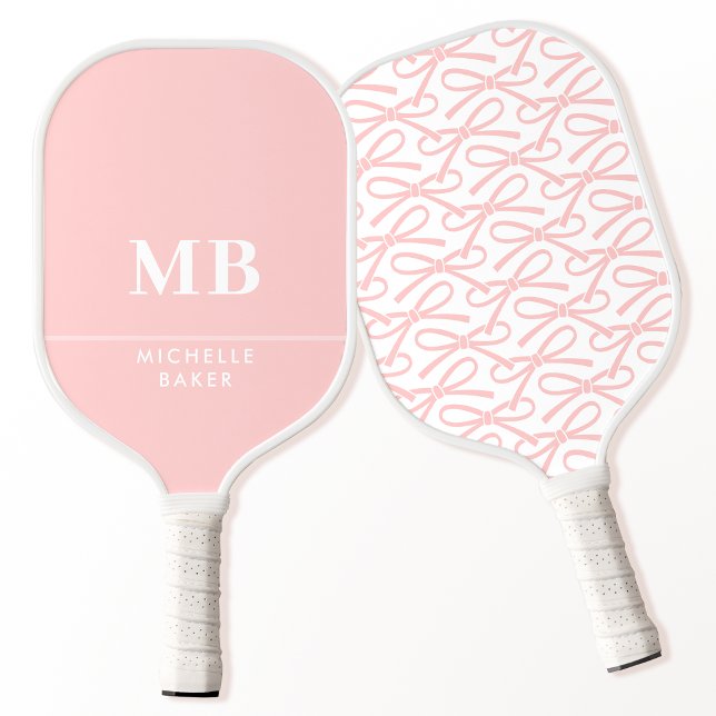 Monogramm Name Hübsch rosa Paddel Pickleball Padde Pickleball Schläger (Von Creator hochgeladen)