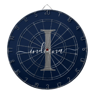 Monogramm-Name-Initial-Schrift Navy Blau Dartscheibe