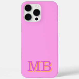 Monogramm Name Initialen einzigartig rosa iPhone 16 Pro Max Hülle