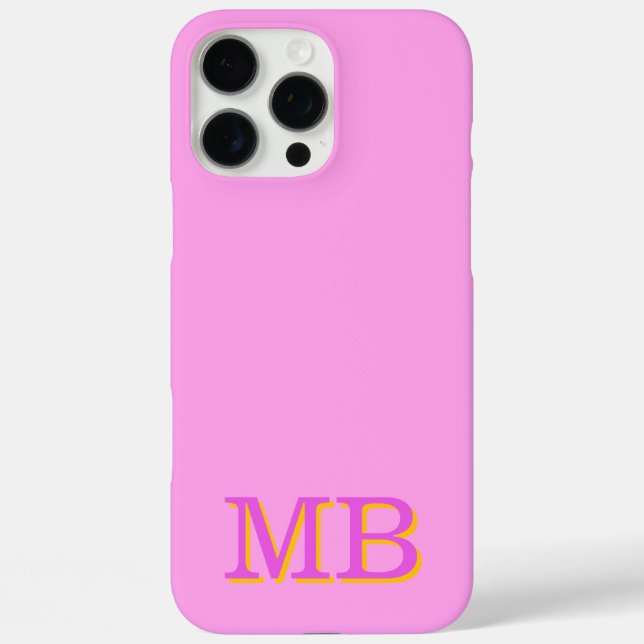 Monogramm Name Initialen einzigartig rosa Case-Mate iPhone Hülle (Rückseite)
