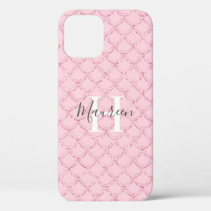 Monogramm-Name-Initialen Rosa Meerjungfrau-Schuppe Case-Mate iPhone Hülle