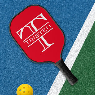 Monogramm-Name Klassische Initialen  Pickleball Schläger