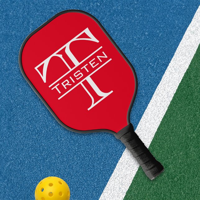 Monogramm-Name Klassische Initialen  Pickleball Schläger (Von Creator hochgeladen)
