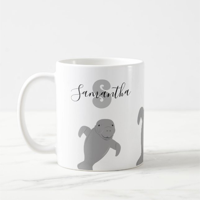 Monogramm Name Manatetier Kaffeetasse (Links)