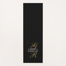 Monogramm Name Minimalistisch Schwarz Gold Weiß El