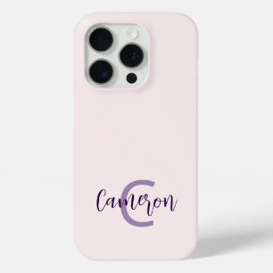 Monogramm Name Minimalistisch Solid Blush Case-Mate iPhone Hülle
