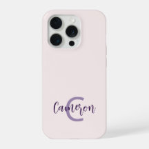 Monogramm Name Minimalistisch Solid Blush