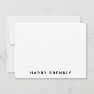 Monogramm Name Minimalistisch weiße Notizkarte Mitteilungskarte