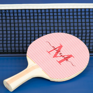 Monogramm-Name mit roten Streifen Tischtennis Schläger