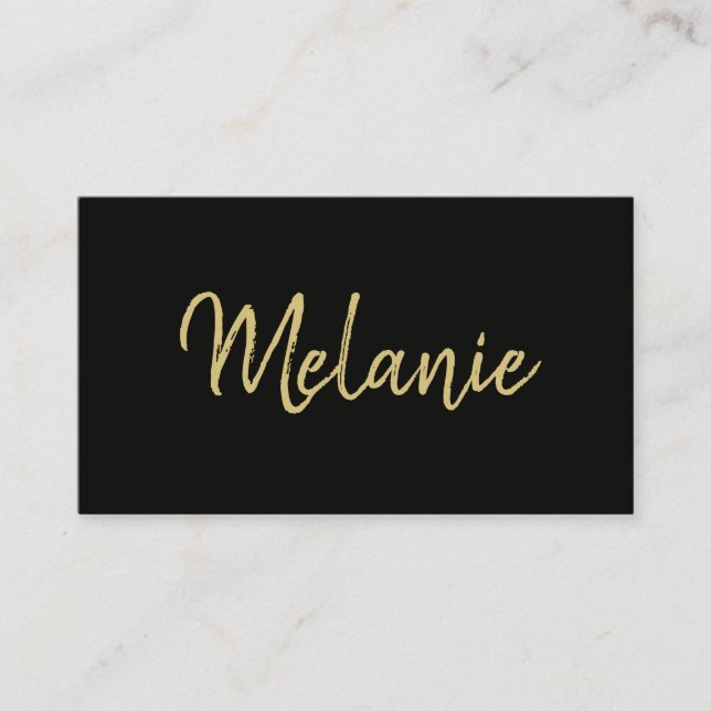 Monogramm Name Modern Elegant Schwarz Visitenkarte (Vorderseite)