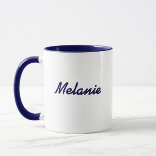 Monogramm Name Modern Minimalistische Navy Weiße T Tasse