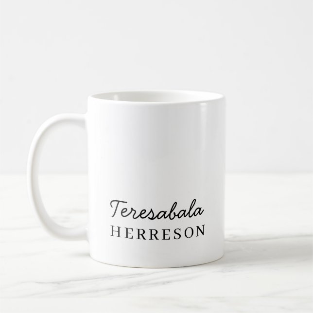 Monogramm-Name Moderne Minimalistische Stilvolle G Kaffeetasse (Links)