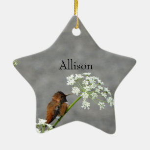 Monogramm Name Niedlich Hummingbird Keramik Ornament