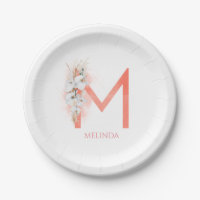 Monogramm Name Pampas Gras Weiße Orchideen