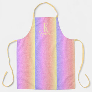 Monogramm Name personalisiert Mädchen Glitter Rege Schürze