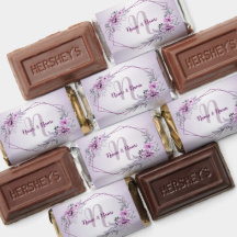 Monogramm Name Pink Floral Violett Lila