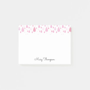 Monogramm-Name rosa Regentropfen Post-it Klebezettel