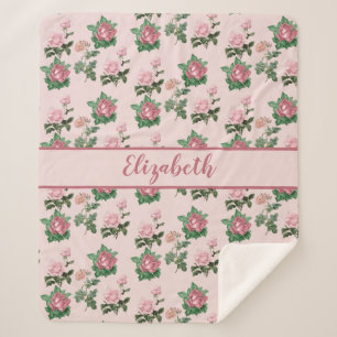 Monogramm Name Roses Roses Shabby Chic Sherpadecke