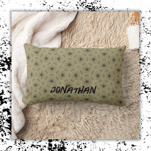 Monogramm Name Schwarz und Beige   Lendenkissen