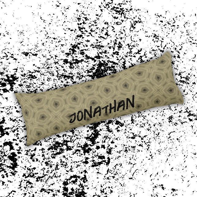 Monogramm Name Schwarz und Beige | Seitenschläferkissen (Von Creator hochgeladen)