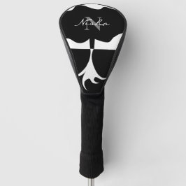 Monogramm-Name Schwarz/Weiß Golf Headcover
