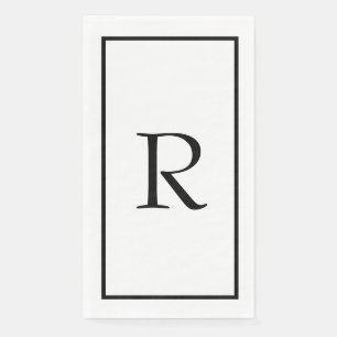 Monogramm Name Schwarz Weiß Hochzeit Brautparty Serviette