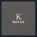 Monogramm-Name Schwarz-Weiß-Männer modern Steinuntersetzer<br><div class="desc">Man Monogramm und Name erstellen Sie Ihre eigene Stein-Untersetzer-Vorlage in Schwarz-Weiß. Sie können Hintergrund- und Textfarben ändern,  indem Sie die Option Anpassen auswählen. Es kann ein besonderes Geschenk für einen Freund,  Ehemann,  Sohn,  Vater,  Bräutigam,  Trauzeuge zum Geburtstag,  Hochzeit,  Weihnachten oder Abschluss sein.</div>