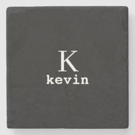 Monogramm-Name Schwarz-Weiß-Männer modern Steinuntersetzer