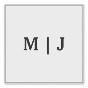 Monogramm Name Schwarz-weiß Minimalistisch 2024 Ho Aufkleber