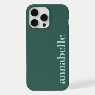 Monogramm-Name Seitlich Meergrün & Türkis Minimali iPhone 15 Pro Max Hülle