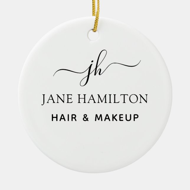 Monogramm Name und Initiale Keramik Ornament (Vorne)
