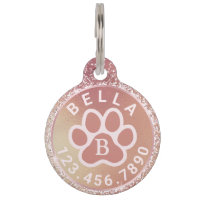 Monogramm Name und Telefon | Peach Pink Round Pen