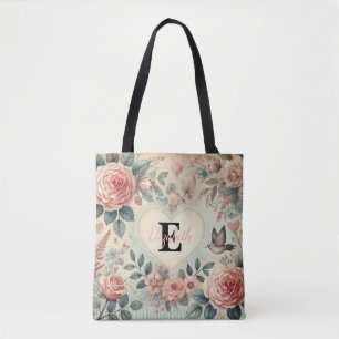Monogramm-Name vintage romantische Herzen rosa flo