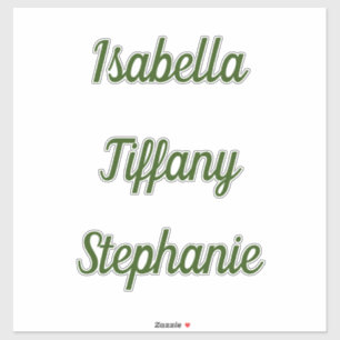 Monogramm Name Waldgrün Baby Shower Geburtstage Aufkleber
