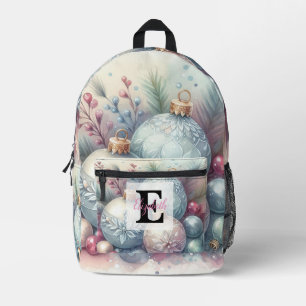 Monogramm-Name Weihnachtsbaum-Ornamente Wasserfarb Bedruckter Rucksack