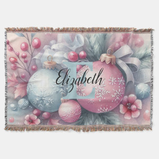 Monogramm Name Weihnachtsbaumschmuck Aquarell Decke