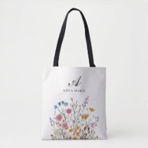 Monogramm Name Wildblume Boho Chic