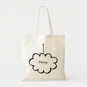 Monogramm-Name Wolke an einer Schnur Tragetasche
