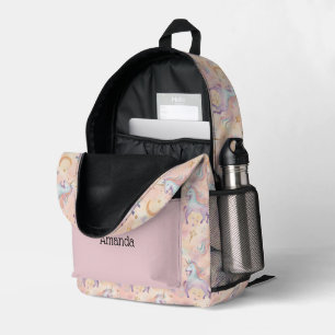 Monogramm Namen Anfangsbuchstaben Pastell Einhörne Bedruckter Rucksack