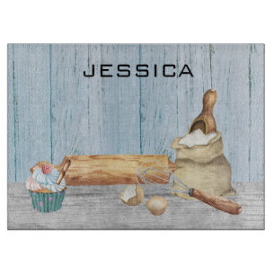 Monogramm-Namen Backen Bäcker Geschenk Schneidebrett