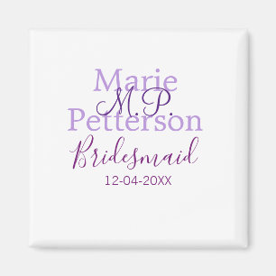 Monogramm Namen Buchstaben Brautjungfer Hochzeit J Magnet