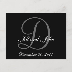 Monogramm, Namen, Datum, Wedding Mitteilungs-Karte Ankündigungspostkarte