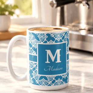 Monogramm-Namen Elegantes Muster Kaffeetasse